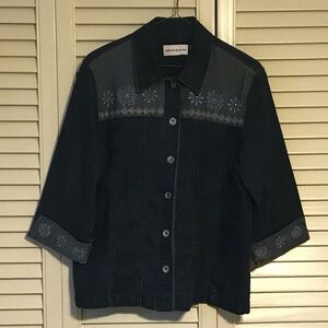 Alfred Dunner Navy Textured Shirt